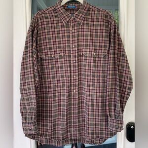 Pendleton Men’s 100% Cotton Flannel Plaid Button-Up Shirt Size L